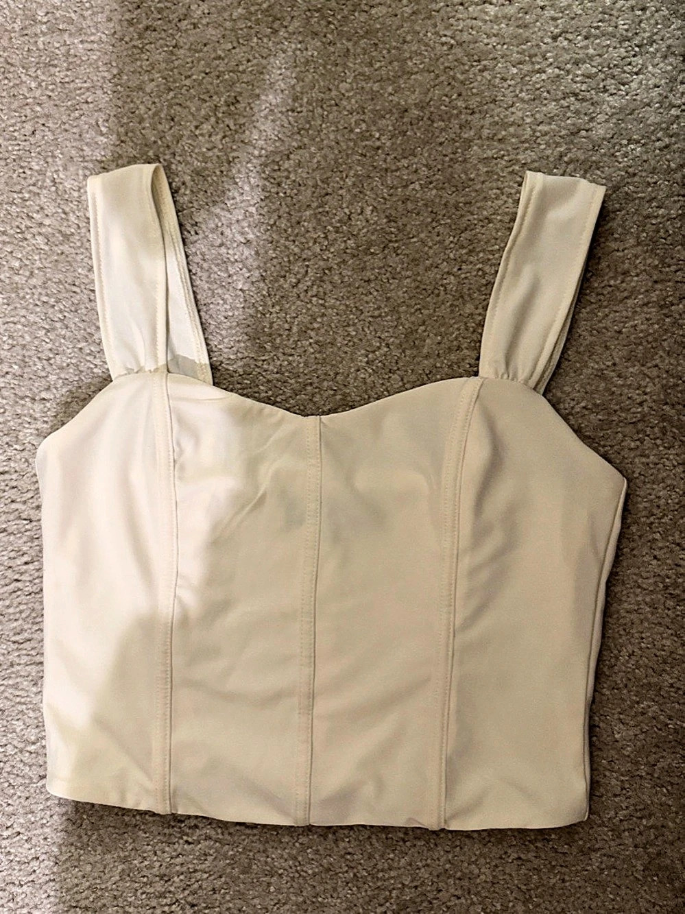 Lulus Bustier Crop Top in Cream Size Small Like New
